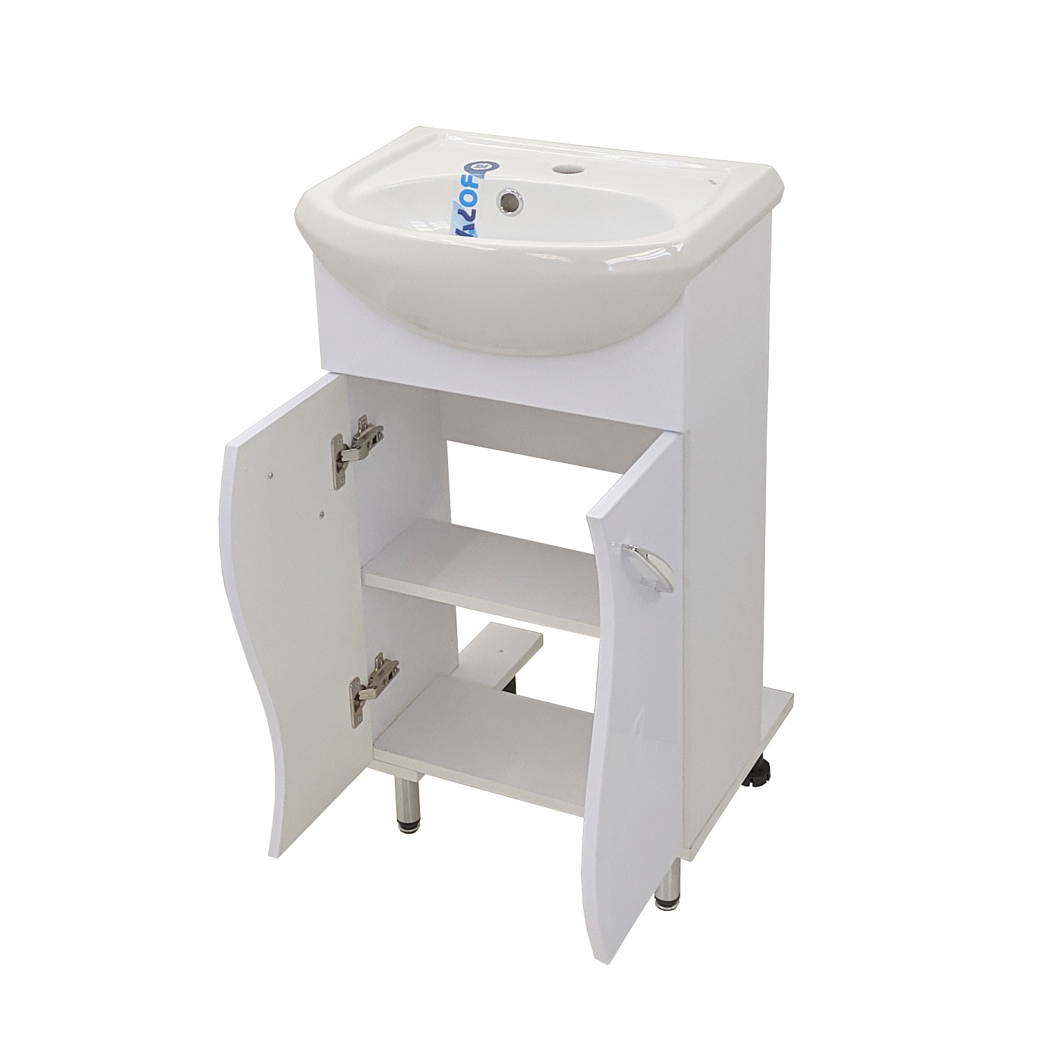 Тумба с раковиной Уют 500 коллекция Эко-2, 2 двери, белая, арт.6179