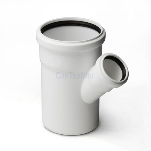 тройник косой переход белый